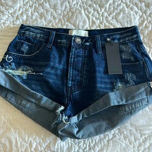 BLUE MOON BANDITS DENIM SHORTS ONE TEASPOON